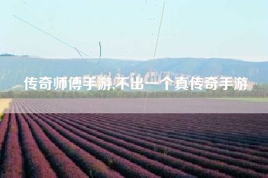 传奇师傅手游,不出一个真传奇手游