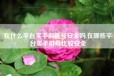 在什么平台买手游账号安全吗,在哪些平台买手游号比较安全