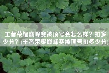 王者荣耀巅峰赛被顶号会怎么样？扣多少分？(王者荣耀巅峰赛被顶号扣多少分)