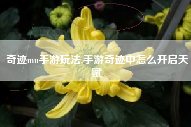 奇迹mu手游玩法,手游奇迹中怎么开启天赋