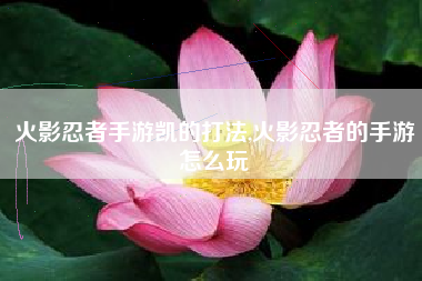火影忍者手游凯的打法,火影忍者的手游怎么玩