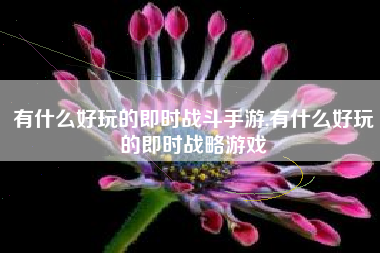 有什么好玩的即时战斗手游,有什么好玩的即时战略游戏
