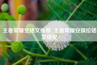 王者荣耀空铭文推荐_王者荣耀安琪拉铭文搭配