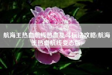 航海王热血航线热血乱斗玩法攻略(航海王热血航线变态版)