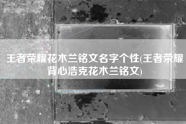 王者荣耀花木兰铭文名字个性(王者荣耀背心浩克花木兰铭文)