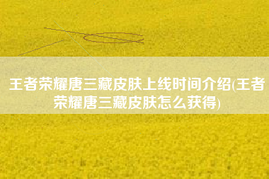 王者荣耀唐三藏皮肤上线时间介绍(王者荣耀唐三藏皮肤怎么获得)