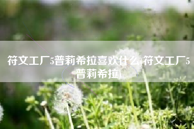 符文工厂5普莉希拉喜欢什么(符文工厂5普莉希拉)