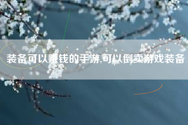 装备可以赚钱的手游,可以倒卖游戏装备