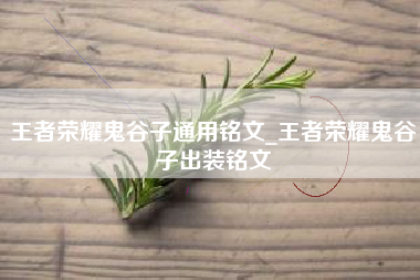 王者荣耀鬼谷子通用铭文_王者荣耀鬼谷子出装铭文
