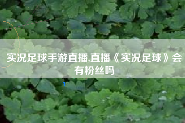 实况足球手游直播,直播《实况足球》会有粉丝吗