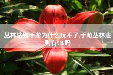 丛林法则手游为什么玩不了,手游丛林法则有98k吗