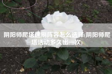 阴阳师爬塔速刷阵容怎么选择(阴阳师爬塔活动多久出一次)