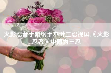 火影忍者手游纲手木叶三忍视屏,《火影忍者》中同为三忍