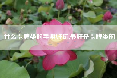 什么卡牌类的手游好玩,最好是卡牌类的