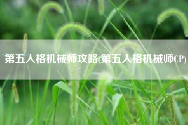 第五人格机械师攻略(第五人格机械师CP)