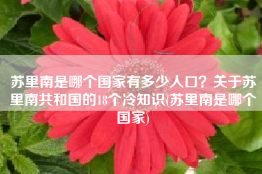 苏里南是哪个国家有多少人口？关于苏里南共和国的18个冷知识(苏里南是哪个国家)