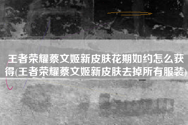 王者荣耀蔡文姬新皮肤花期如约怎么获得(王者荣耀蔡文姬新皮肤去掉所有服装)