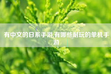 有中文的日系手游,有哪些耐玩的单机手游