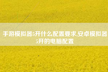 手游模拟器5开什么配置要求,安卓模拟器5开的电脑配置
