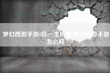 梦幻西游手游8区一生所爱,梦幻西游手游怎么样