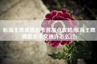 航海王燃烧意志卡普加点攻略(航海王燃烧意志卡文迪许怎么过)