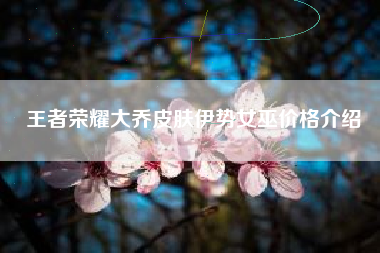 王者荣耀大乔皮肤伊势女巫价格介绍
