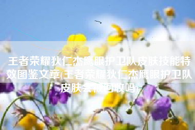 王者荣耀狄仁杰鹰眼护卫队皮肤技能特效图鉴文章(王者荣耀狄仁杰鹰眼护卫队皮肤会被回收吗)