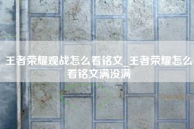王者荣耀观战怎么看铭文_王者荣耀怎么看铭文满没满