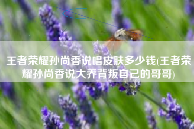 王者荣耀孙尚香说唱皮肤多少钱(王者荣耀孙尚香说大乔背叛自己的哥哥)
