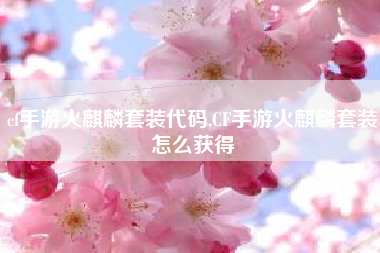 cf手游火麒麟套装代码,CF手游火麒麟套装怎么获得