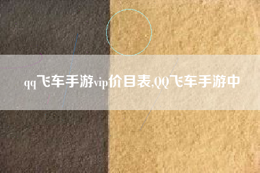 qq飞车手游vip价目表,QQ飞车手游中