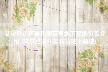 艾尔登法环盖利德英灵地下墓地位置介绍 (艾尔登法环盖利德地下墓地)