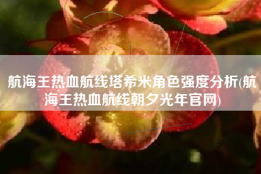 航海王热血航线塔希米角色强度分析(航海王热血航线朝夕光年官网)