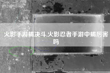 火影手游蝎决斗,火影忍者手游中蝎厉害吗