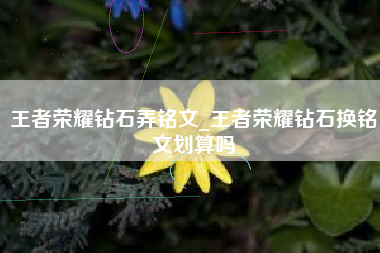 王者荣耀钻石弄铭文_王者荣耀钻石换铭文划算吗