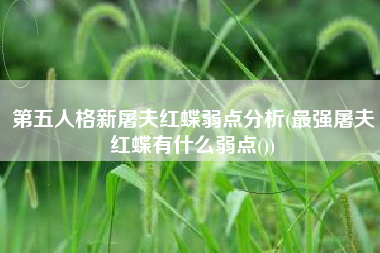 第五人格新屠夫红蝶弱点分析(最强屠夫红蝶有什么弱点())