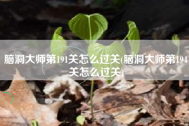 脑洞大师第191关怎么过关(脑洞大师第194关怎么过关)