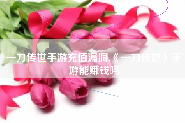 一刀传世手游充值漏洞,《一刀传世》手游能赚钱吗