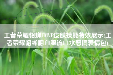 王者荣耀貂蝉FMVP皮肤技能特效展示(王者荣耀貂蝉翻白眼流口水恶搞表情包)