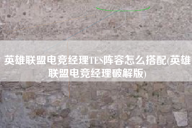 英雄联盟电竞经理TES阵容怎么搭配(英雄联盟电竞经理破解版)
