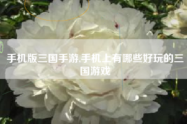 手机版三国手游,手机上有哪些好玩的三国游戏