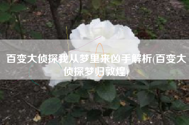 百变大侦探我从梦里来凶手解析(百变大侦探梦归敦煌)