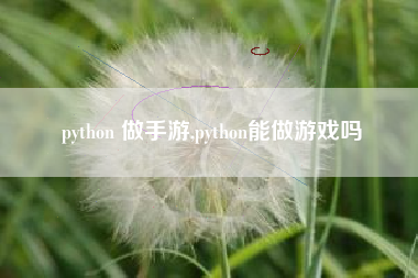 python 做手游,python能做游戏吗