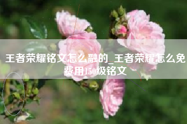 王者荣耀铭文怎么融的_王者荣耀怎么免费用150级铭文