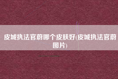 皮城执法官蔚哪个皮肤好(皮城执法官蔚图片)