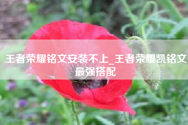 王者荣耀铭文安装不上_王者荣耀凯铭文最强搭配