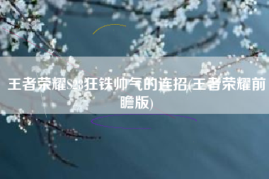 王者荣耀S28狂铁帅气的连招(王者荣耀前瞻版)