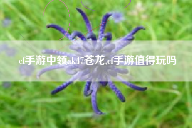 cf手游中领ak47苍龙,cf手游值得玩吗