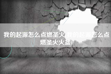 我的起源怎么点燃圣火(我的起源怎么点燃圣火火盆)