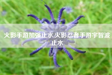 火影手游加强止水,火影忍者手游宇智波止水